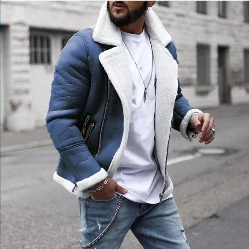 Men Solid Color Shawl Lapel Coat - Image 6