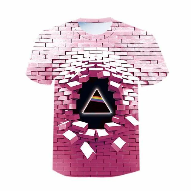 New Men's T shirt 3D Print Graphic Optical Illusion Plus Size Short Sleeve Casual Tops - Image 20